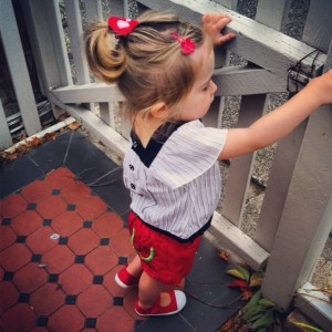 shoes on, ready to go