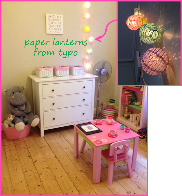 little girl room - typo paper lanterns