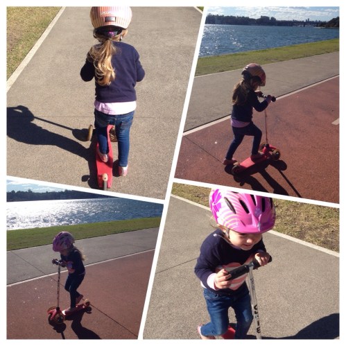 scooting in the winter sunshine